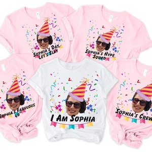 Custom Birthday Photo Name Shirt, Personalized Photo Birthday Party Tee, Birthday Gift, Custom Face Birthday Tshirt, Birthday Face Name Tee