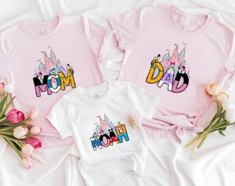 Custom Name Disney Shirt, Mickey & Friends Family Matching Shirts, Mom Dad Disney Shirt, Personalized Mickey Mouse Kids Toddler Birthday Tee