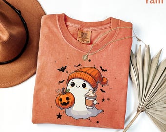 Halloween Ghost Comfort Colors® Shirt, Cute Ghost Shirt, Womens Halloween Shirt, Cute Fall Shirt, Spooky Season Shirt, Gift For Halloween