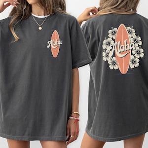 Comfort Colors® Aloha Shirt Hibiscus Tee Hawaii Tshirt Comfort Colors Women&#39;s T-shirt, Oversized Boho Shirt, Beach Summer Tee, Aloha Beach