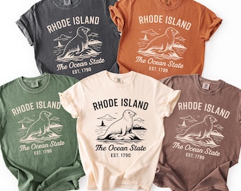 Rhode Island Shirt, The Ocean State Tee, Comfort Colors® Coastal Shirt, Vintage Rhode Island T-Shirt, Beach State Graphic Tee