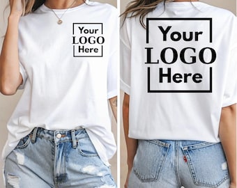 Custom Logo Tshirt, Your Business Logo or Brand Logo, Front and Back Logo Shirt, Your Design Here, Team Logo Shirt, Company Logo Gifts