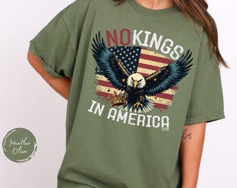 NO KINGS Shirt, Anti Authoritarian Protest Shirt, No Kings In America Shirt, Political Tee, Democracy Tee, Democracy Not Monarchy Shirt