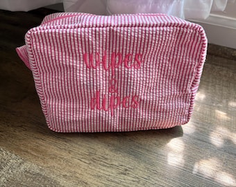 Wipes and dipes embroidered bag