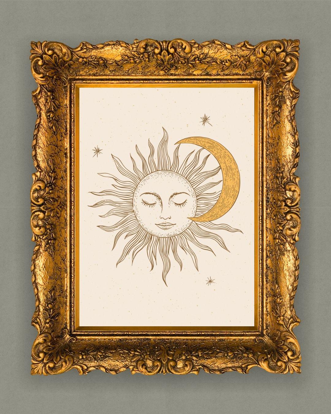 Décoration murale de jardin Soleil Lune Étoile en métal Sculpture à suspendre Décoration artisanale pour clôture extérieure porche maison patio Noir Jardin Mur Soleil Lune