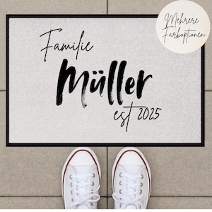 Personalisierte Fußmatte zur Hochzeit Familie est. 2025 individuelles Hochzeitsgeschenk Türmatte mit Namen & Jahr Geschenk zum Einzug