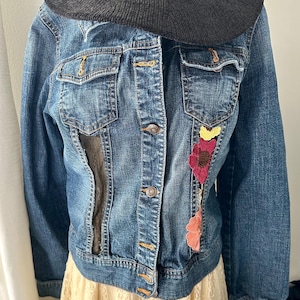 Upcycled Boho Women’s Denim Jacket