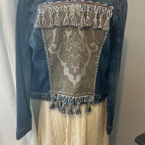Upcycled Boho Women’s Denim Jacket