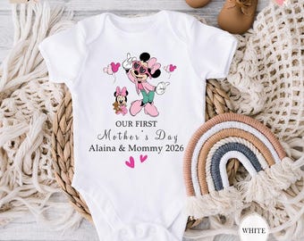 Camiseta Minnie Mama & Mini, mono personalizado para el primer Día de la Madre® Camisetas Disney a juego para mamá e hija, camiseta Disney para el Día de la Madre