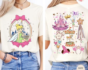 Camiseta retro de Campanilla de Disney, camiseta de Campanilla de la princesa Disney, camiseta a juego de Disney, camiseta del Reino Mágico, camiseta de viaje de Disney para niñas