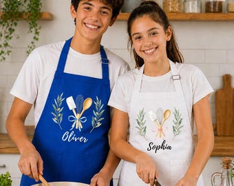 Personalized Kids Apron, Toddler Apron, Customized Apron, Little Chef, Cooking Apron, Kids Apron, Kitchen Apron, Custom Apron, Child Aprons