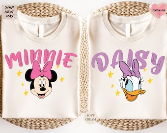 Camiseta clásica de Minnie Mouse y Daisy Duck, camiseta de vacaciones para mejores amigas de Disney, camiseta a juego para el viaje de chicas a Disneyland, camiseta para mejores amigas de WDW, camiseta para parejas de Disney