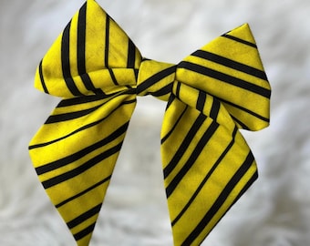 Yellow and Black Striped Hair Bow, Sailor Style, Wizard Cosplay