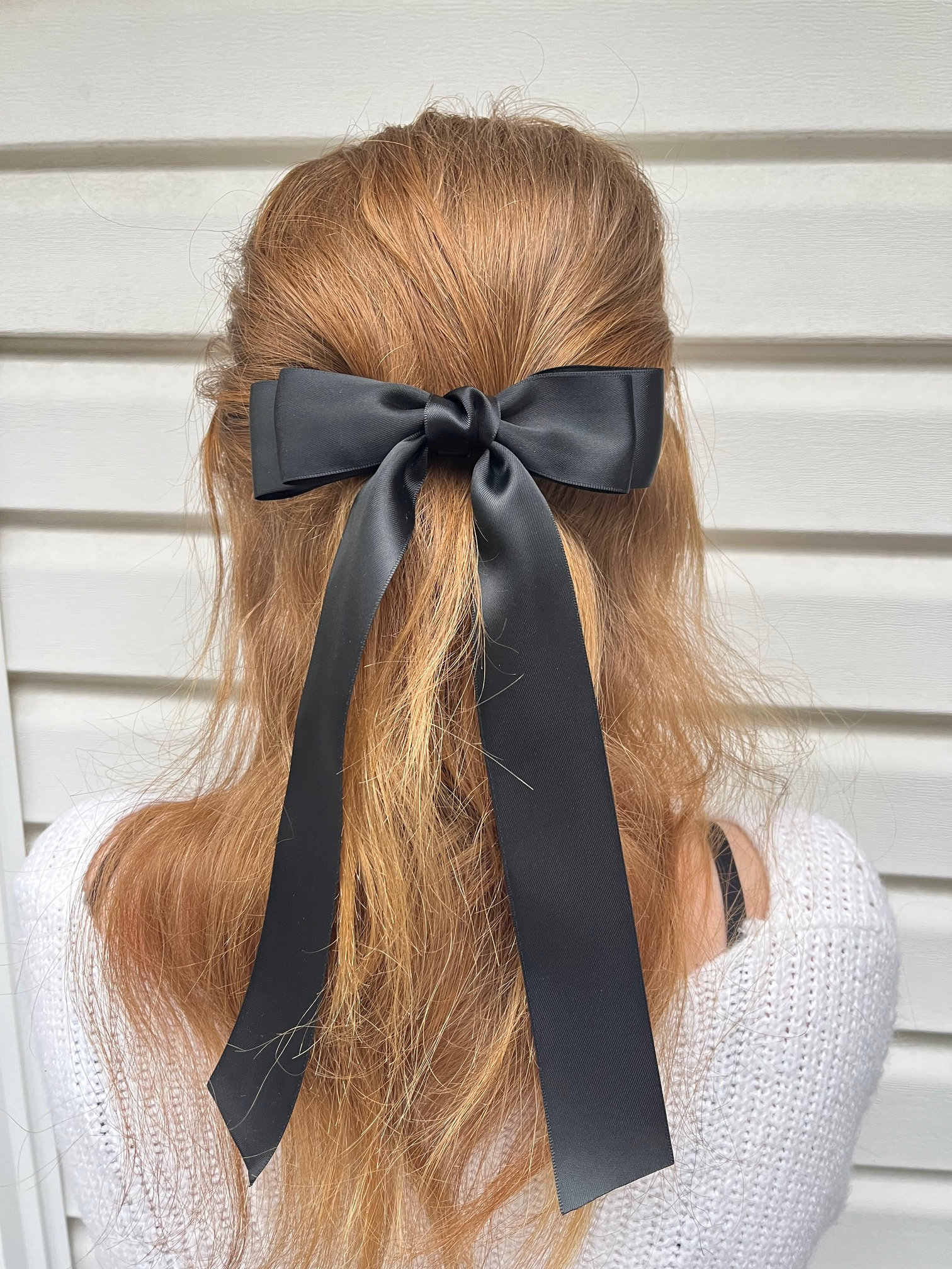 6 Stück Haarschleifen Für Frauen – Satin-Bänder Mit Metall-Clips, Schwarz-Rosa-Weiß