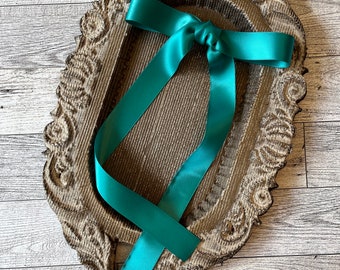 Jade Satin Hair Bow with Long Tails, Alligator Clip or Barrette
