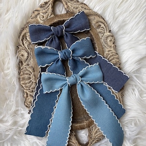 Jean Hair Bow Girl - Etsy display picture 1