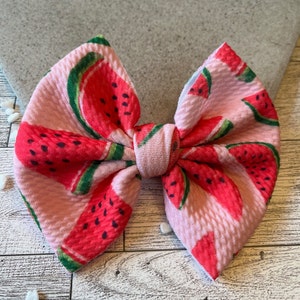 Wassermelonen Schleife für Mädchen, Baby Mädchen Stirnband, rosa Schleife mit Wassermelone Muster, Neugeborene Schleife Stirnband, Wassermelone Party Haarschmuck, Schleifen