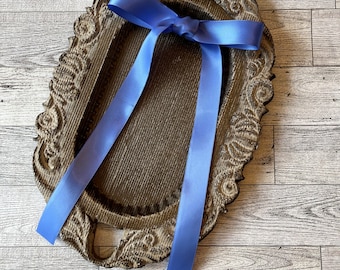Periwinkle Satin Hair Bow, Long Tail Clip, Coquette Fashion