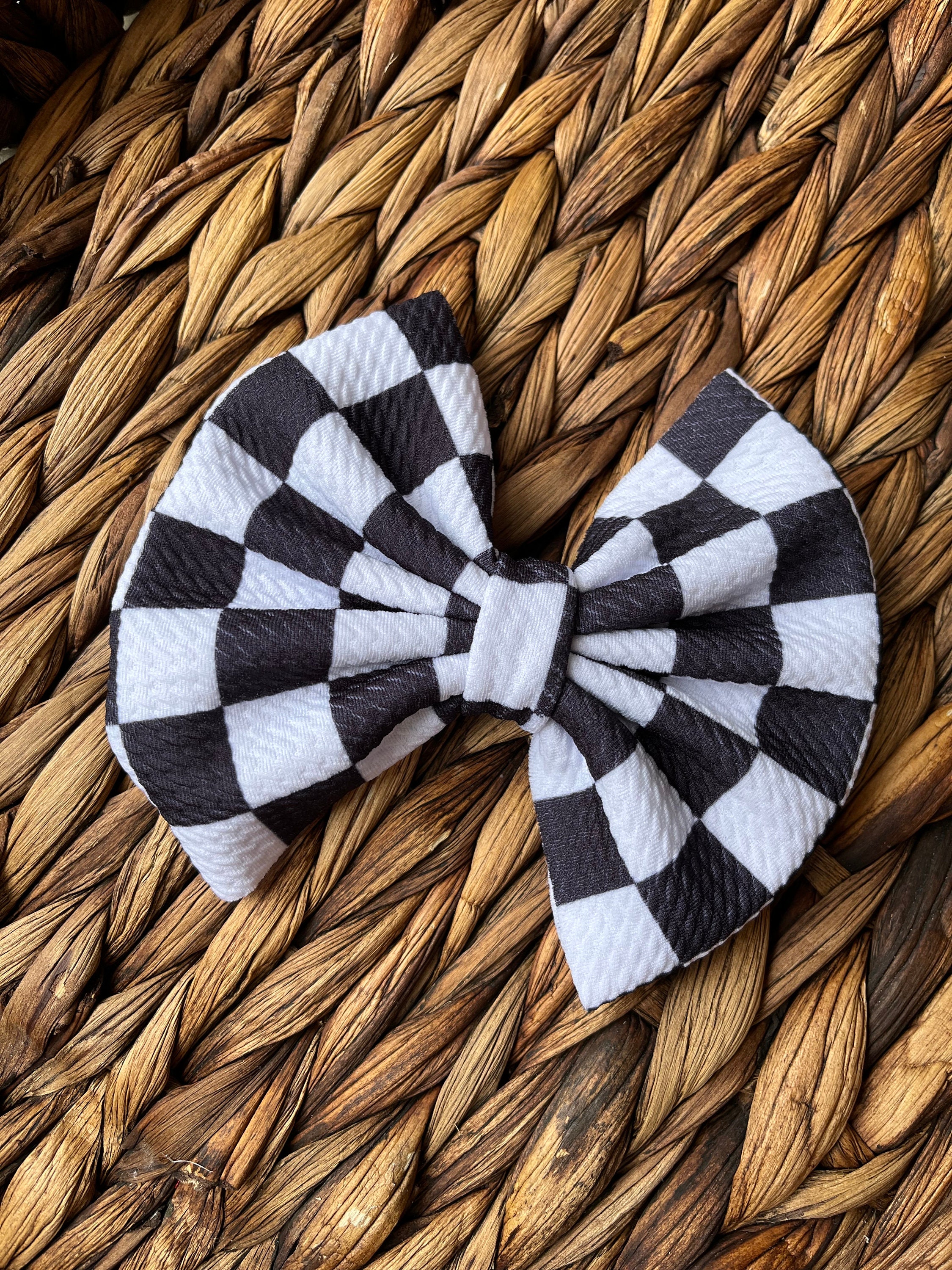 2 Stück Racing Checkered Flag Haarspangen – Schwarz-Weiß, Ca. 6,5x7,5 Cm, Für Kinder & Frauen