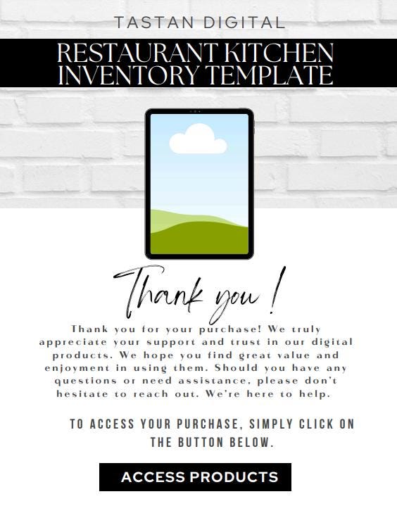 restaurant kitchen inventory template, editable google... Restaurant Kitchen Inventory Template, Google Sheets Food Stock Tracker ...