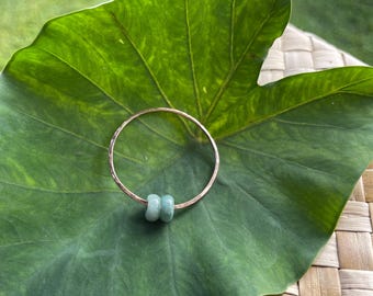 14k gold filled double green jade baby bangle