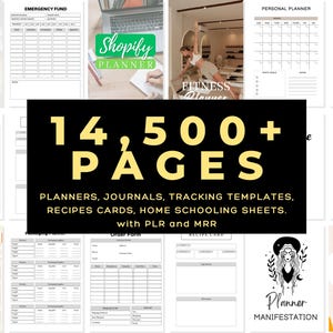 14,500+ PLR Canva Templates | 300+ Editable Templates with Master Resell Rights | Editable & Printable Planners, Journals, Trackers Digital