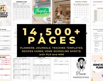 14,500+ PLR Canva Templates Bundle Printable Planners & Journals, Digital Products, Notion + Canva Template Pack, Master Resell Rights (MRR)