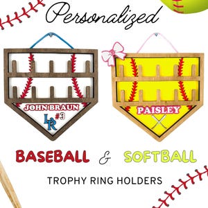 Personalisierte Baseball Ring Halter Display | Custom Home Plate Wanddekoration für Cup-Ringe