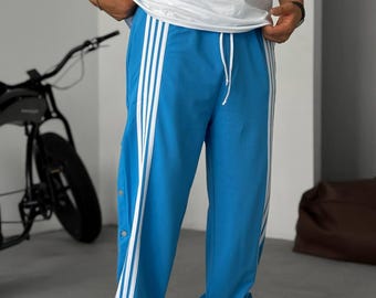 90s Snap Button Track Pants: Unisex Tearaway Sweatpants - Etsy