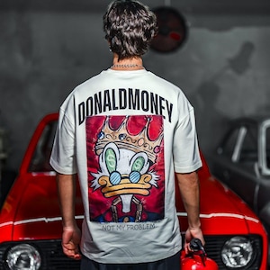 Koszulka Donald Money Kaczka, Śmieszny T-shirt z Kreskówką, Okulary z Dolarami