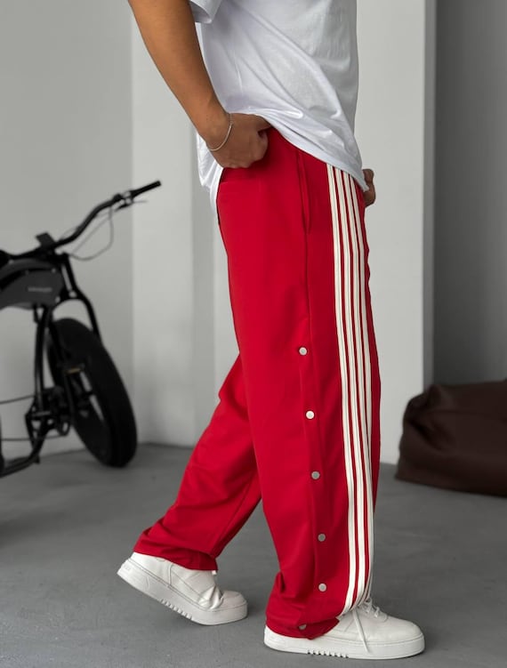 90s Snap Button Track Pants: Unisex Tearaway Sweatpants - Etsy