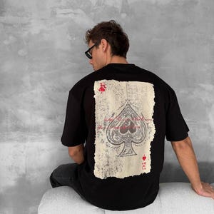 Camiseta Ace of Spades, Camiseta de Carta de Jogo, Camiseta Gráfica, Camiseta Unissex 100% Algodão, Presente de Poker