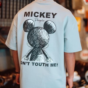 Grappig Mickey Mouse T-shirt voor Heren – "DON'T TOUTH ME!" – 100% Katoen