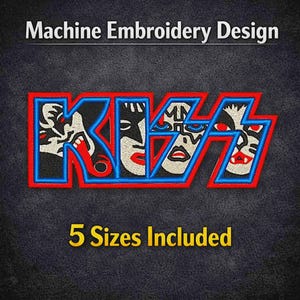 Glam Rock Star Faces Paint Machine Embroidery Design - Digital File