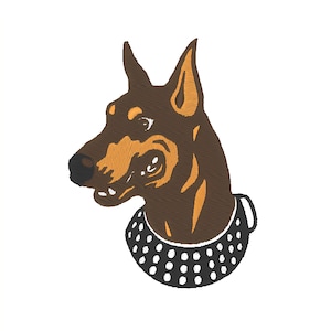 Machine Embroidery Design Doberman Dog Head  Multi-Format Instant Download.