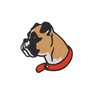 Machine Embroidery Design Boxer Dog Head. Multi-Format Instant Download.
