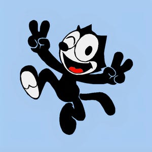 Machine embroidery design.Felix the Cat Winner.