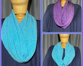 Circular Scarf/ Cowl Handwoven Hand Dyed Bamboo, sold individually -  Machine wash/dry