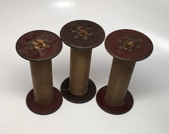 3 Wooden Spools - 2 3/4 diameter inches