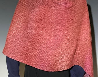 Shawl Poncho Handwoven Hand Dyed Tencel