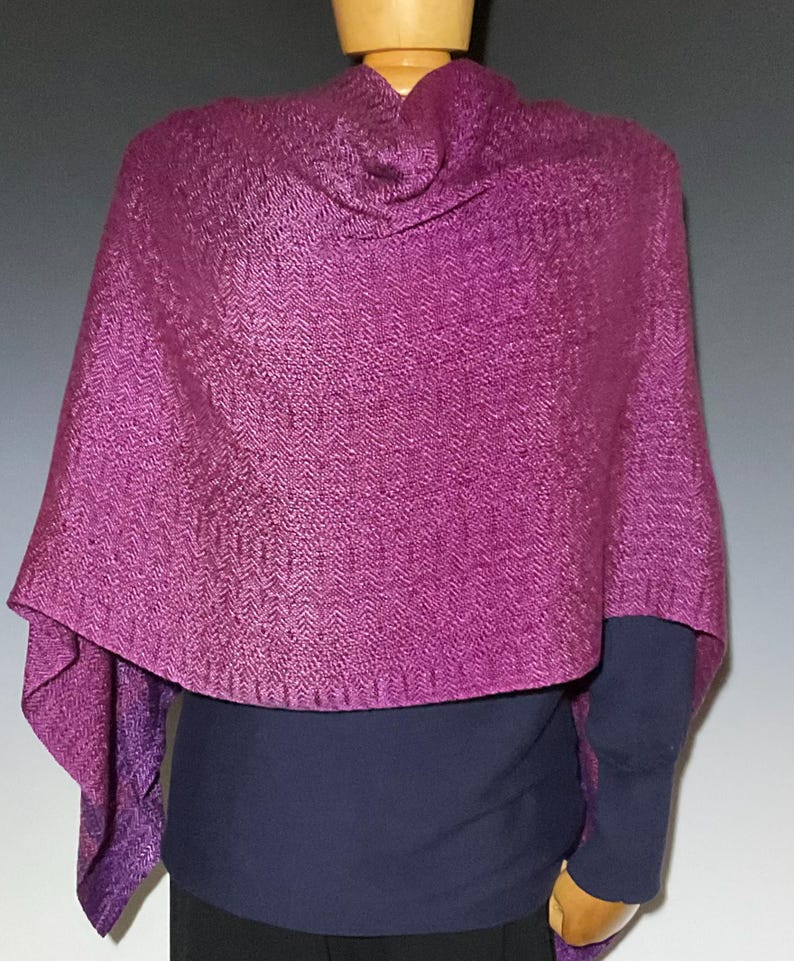 Poncho Shawl Handwoven Hand Dyed Tencel image 1