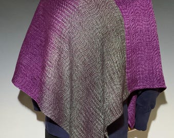 Poncho Shawl Handwoven Hand Dyed Tencel