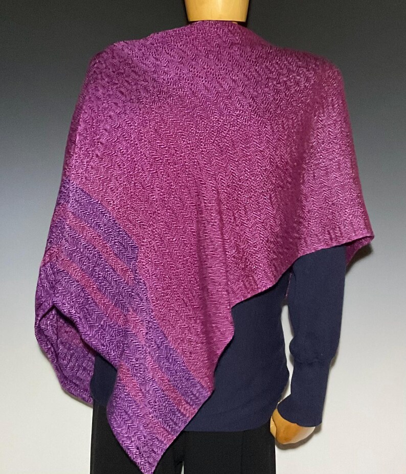 Poncho Shawl Handwoven Hand Dyed Tencel image 5
