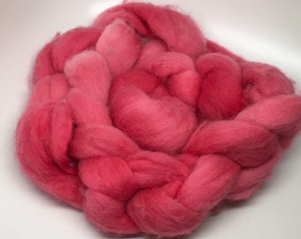 Merino Roving Hand dyed crimson