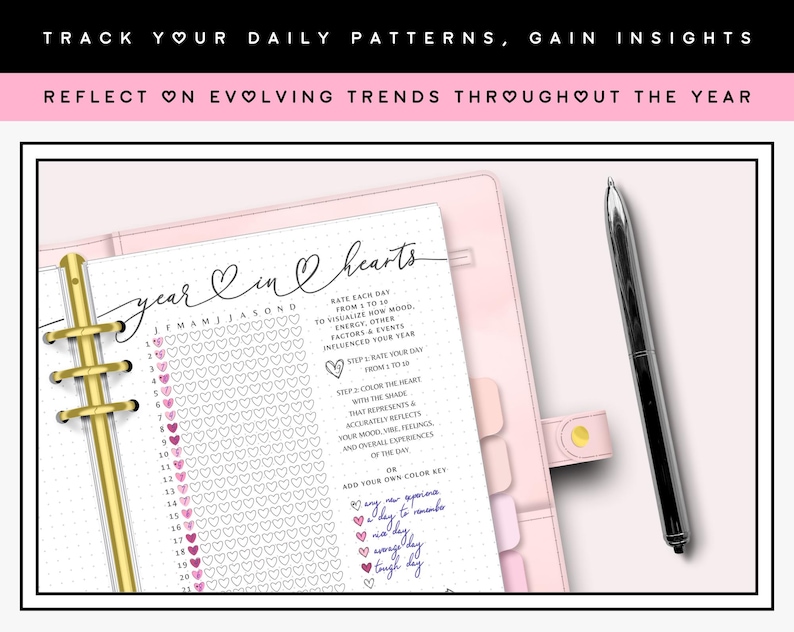Year in Pixels Tracker Printable Page Bullet Journal A5 Planner Insert ...