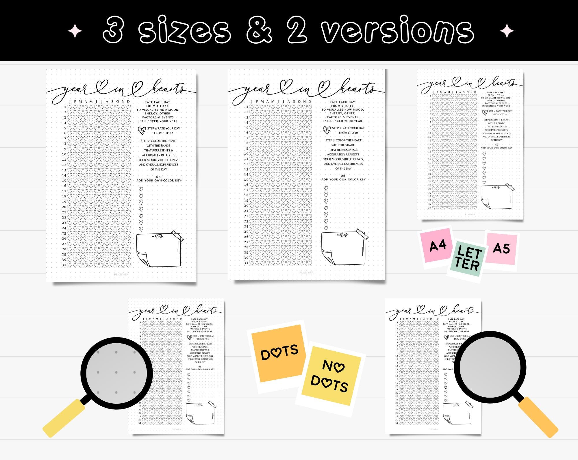 Year in Pixels Tracker Printable Page Bullet Journal A5 Planner Insert ...