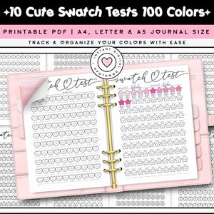 Marker staal test afdrukbare alcohol marker kleurenkaart, A4 A5 blanco palet sjabloon 100 kleurtinten staal set schattig gezellig kleuren kawaii