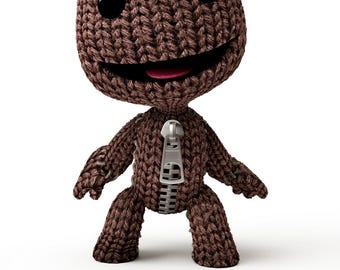 Modello Sackboy Knit con bocca espressiva e corpo pieghevole