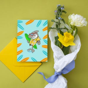 Set di adesivi e carte postali Eat,Sleep,Surf. super sommermotiv e tolle Geschenkidee
