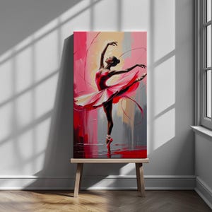 Ballet Studio Wall Art, Abstract Ballerina Painting, Modern Dance Decor for Ballet Girls, Graceful Wall Accent, Unique Gift Idea, Wall Art